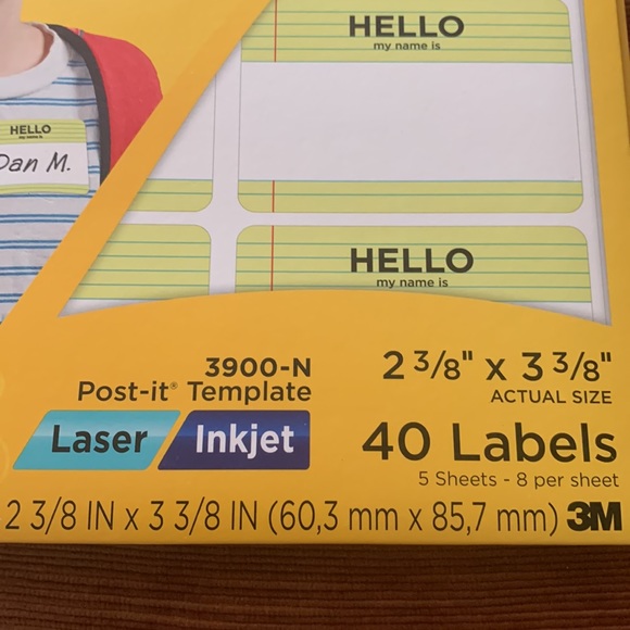 New in Package Name Badge Post-It Labels - Picture 3 of 5